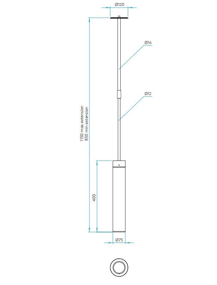 Стальной и стеклянный светодиодный подвесной светильник Astro Lighting Киото ARCH-00050984 - Вид №5
