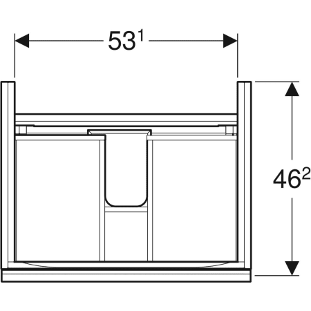 500.611.JL.2 Шкафчик для раковины Geberit Acanto, с одним выдвижным ящиком, одним внутренним выдвижным ящиком и сифоном Geberit  - Вид №23