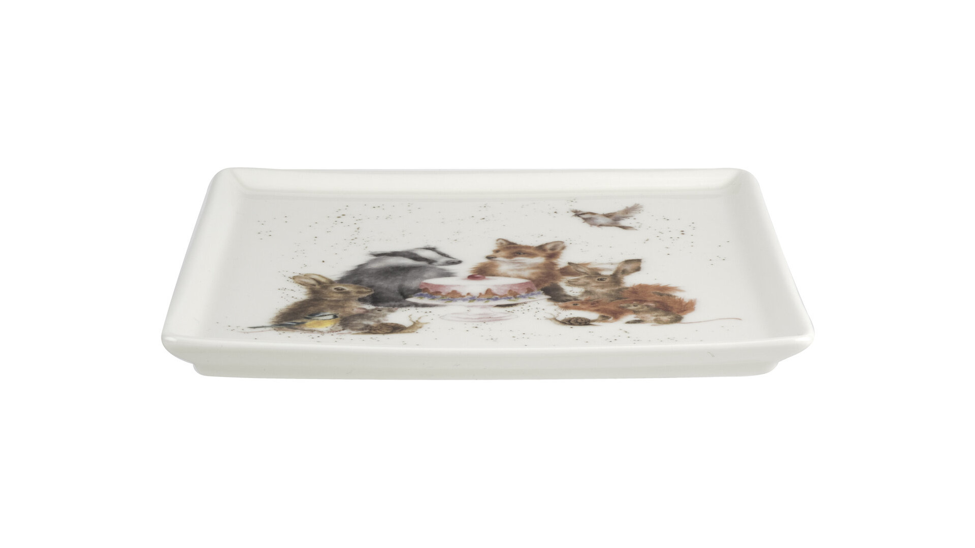 10669765 Royal Worcester Блюдо сервировочное квадратное Royal Worcester "Забавная фауна.Лесная вечеринка" 18см Фарфор  - Вид №2