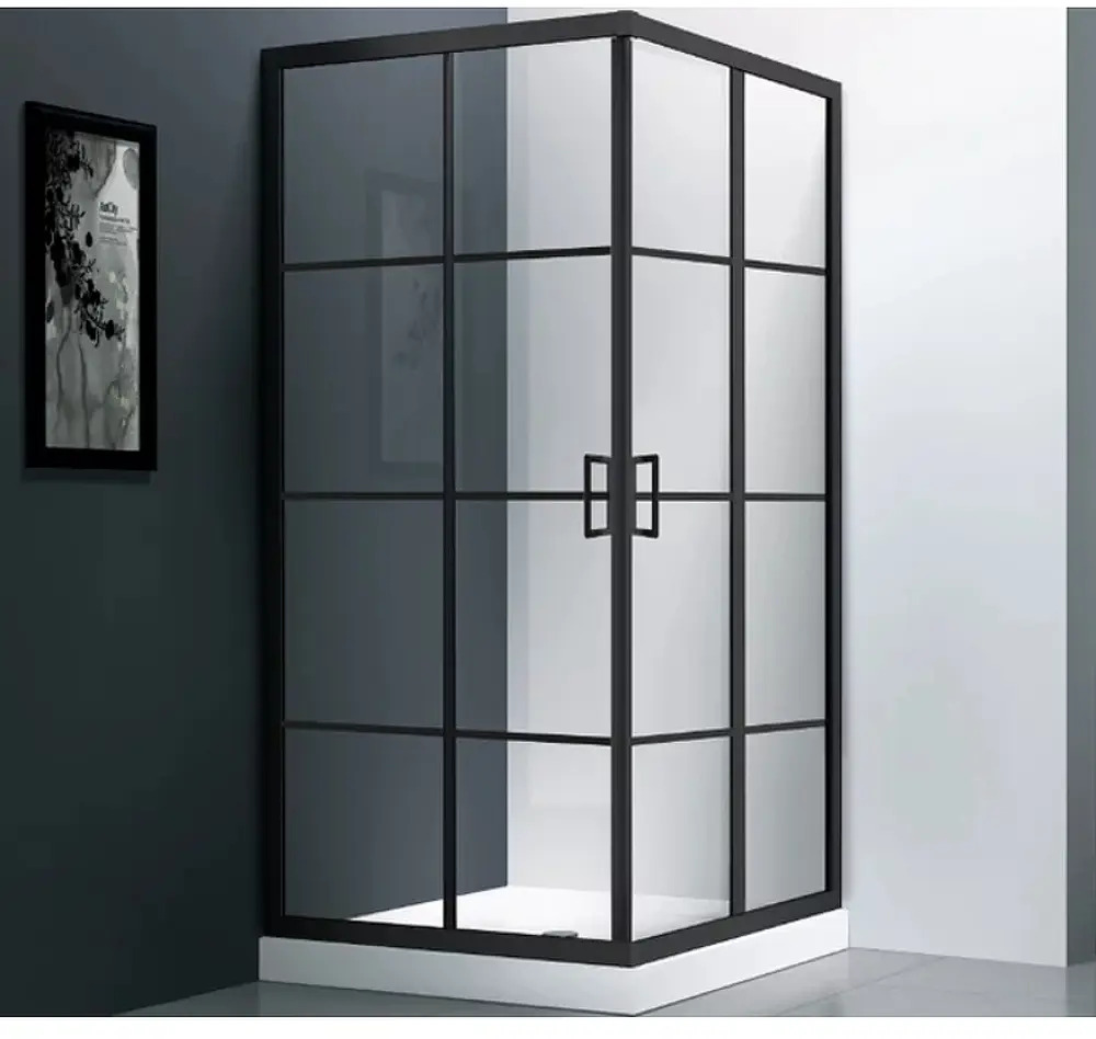 91800321 Душевой уголок Veconi Rovigo 413725, 100x100x195 профиль черный 6 STLM-0998973