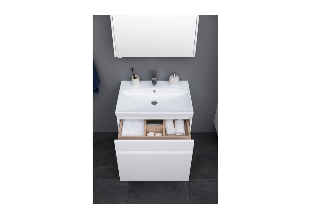 Тумба с раковиной Aquanet Палермо 70 белый 0020393800188555 - Вид №8