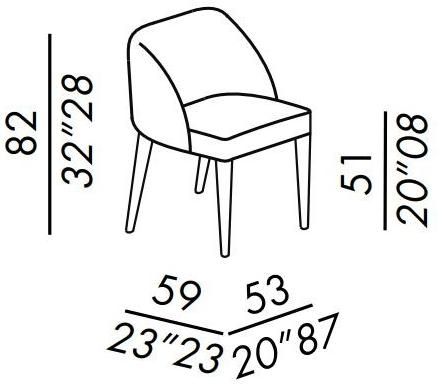Meridiani Съемный тканевый стул Odette sun-id-1384614 - Вид №6
