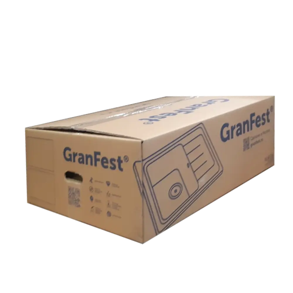 Мойка кухонная ЭКО-М М-09 с боковым крылом, мраморная композит, светло-бежевая 89347422 Мойка врезная STLM-0877789 - Вид №6