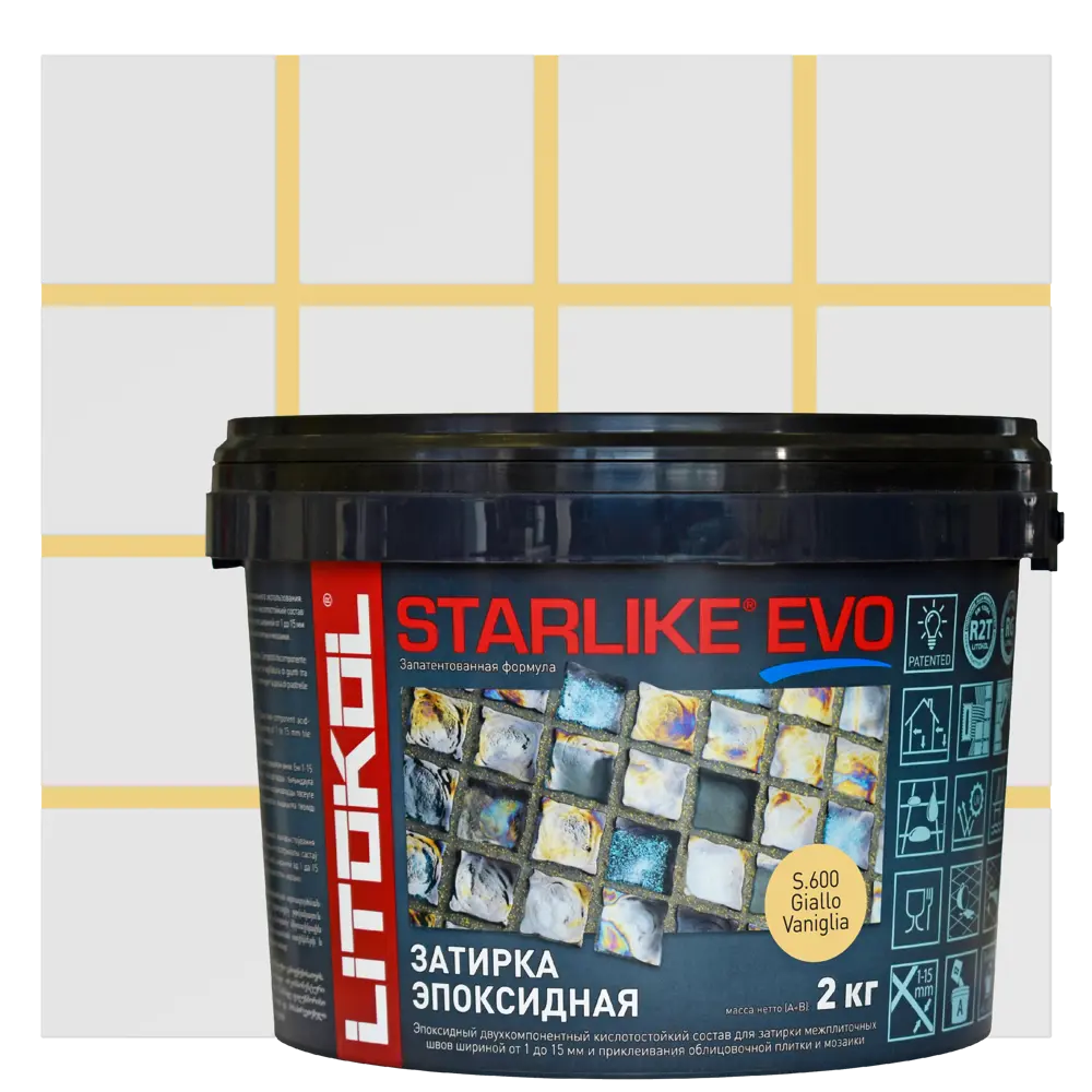 Затирка эпоксидная LITOKOL Starlike Evo S.600 цвет ванильно-жёлтый 2 кг Без серии STLM-2018376
