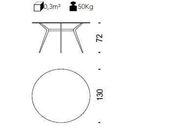 Круглый стол из стали и хрусталя MOROSO Пилон ARCH-00069540 - Вид №2