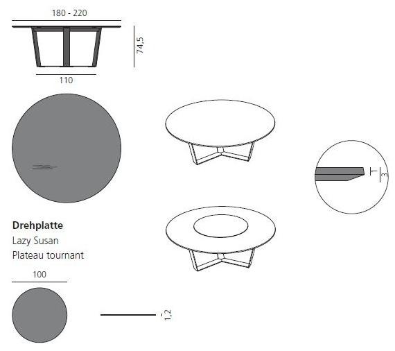 more Деревянный обеденный стол с ленивой сьюзан Pero sun-id-1494946 - Вид №3