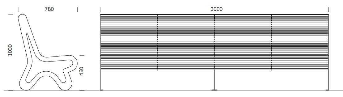 Скамья из нержавеющей стали со спинкой BENKERT BANKE Siardo ARCH-00080277 - Вид №4