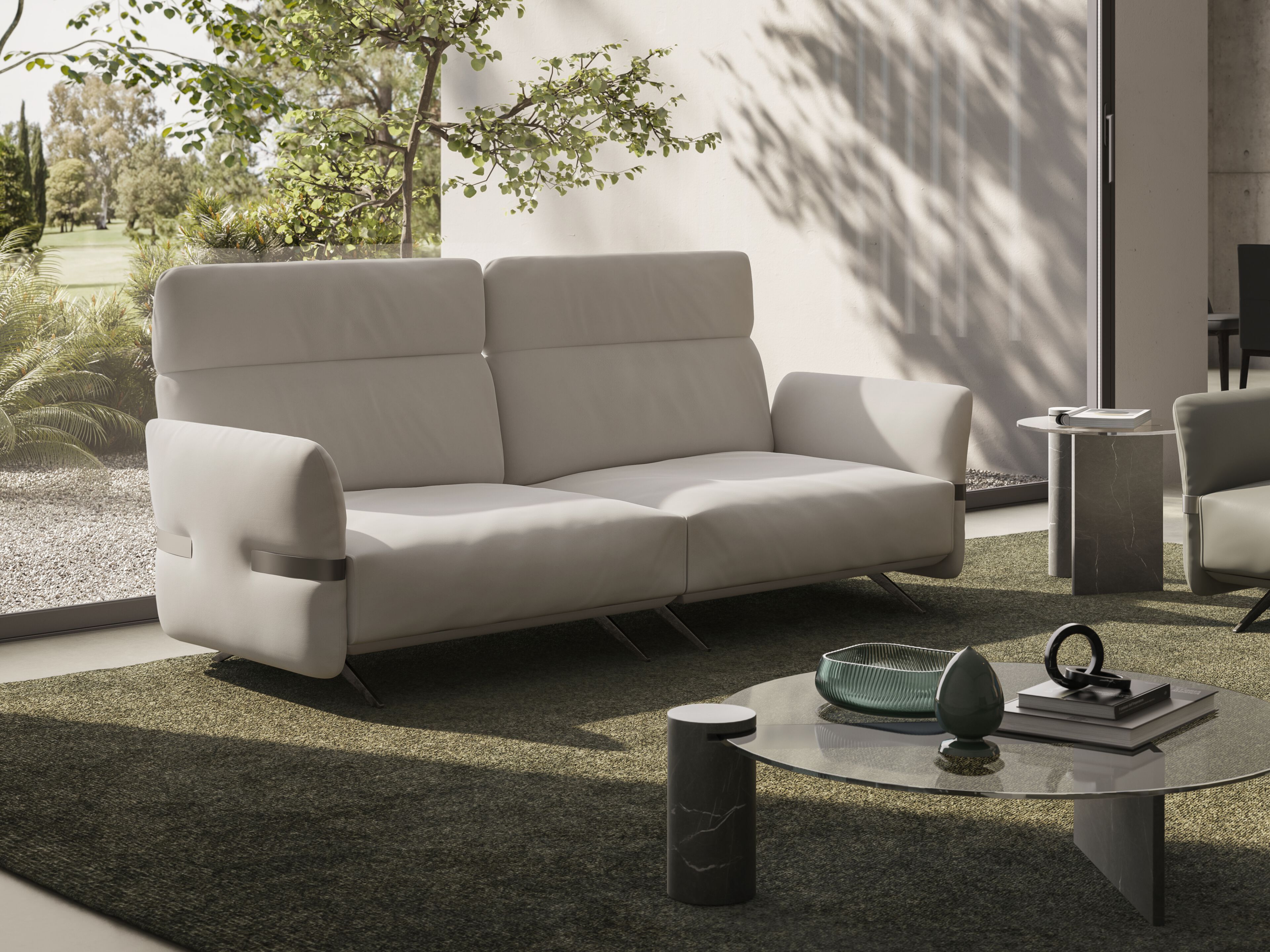 2-местный кожаный диван Natuzzi Italia Solar ARCH-00143847