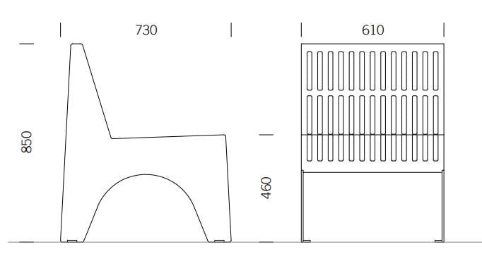 Наружное сиденье из нержавеющей стали BENKERT BANKE Chalidor ARCH-00031857 - Вид №2