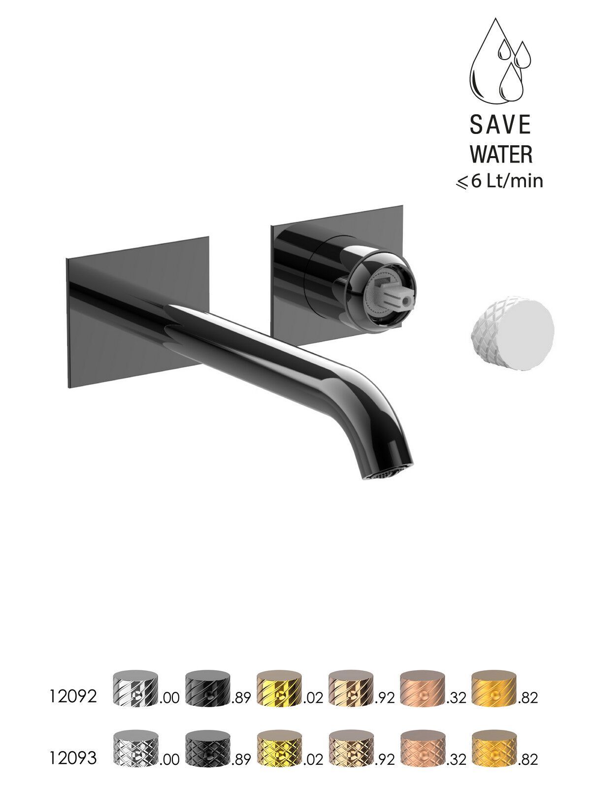 Настенный смеситель для раковины без слива с ограничителем расхода Rubinetterie Frattini Pepe XLS ARCH-00093332 - Вид №35