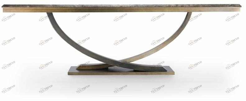 HUGUES CHEVALIER Стол обеденный прямоугольный из лакированного металла Haussmann Lid 1618