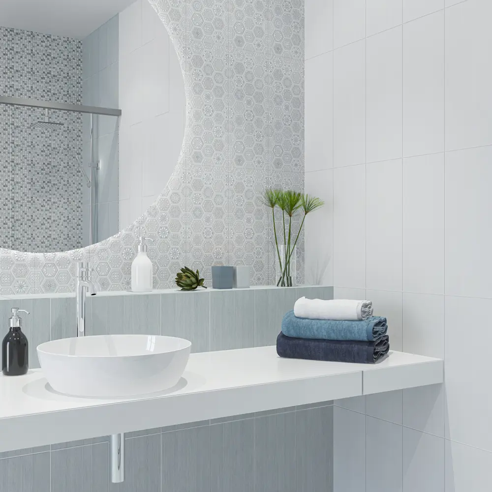 Декор настенный Azori Riviera Favo 20.1x50.5 см матовый 1.3 м² цвет серый STLM-2038456 - Вид №1
