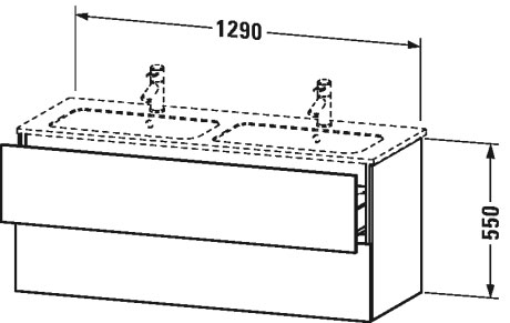 LC625808686 L-Cube Тумбочка подвесная Капучино глянцевый лак Duravit - Вид №1