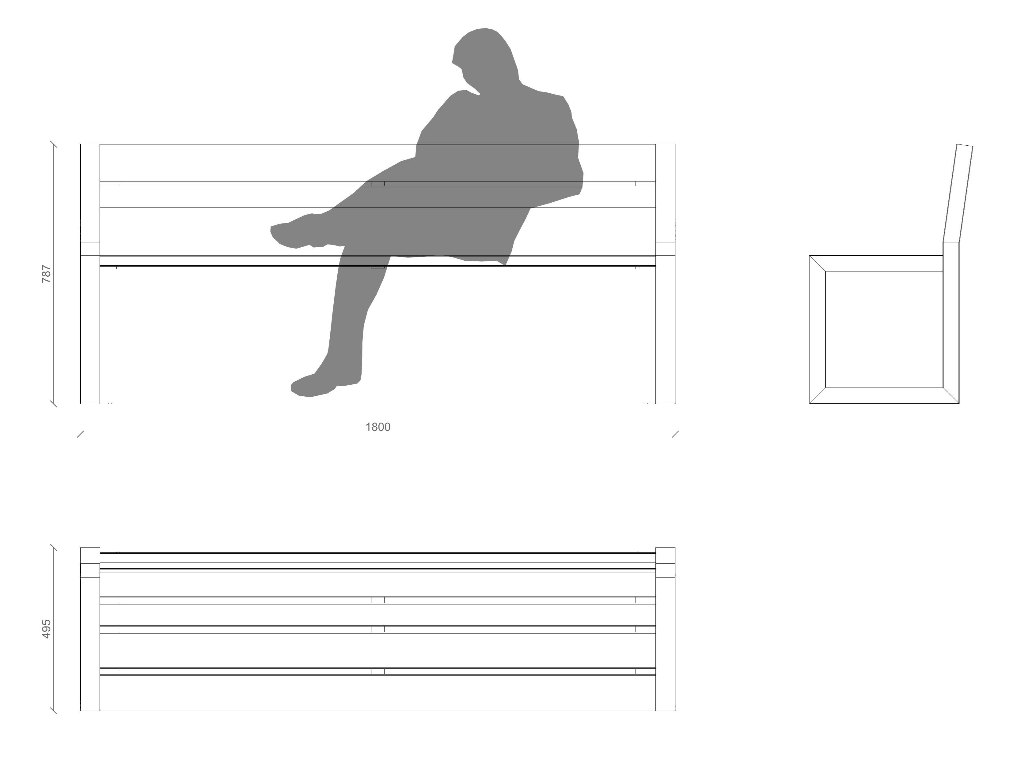 Скамья из окуме со спинкой Lazzari ритм ARCH-00140158 - Вид №19