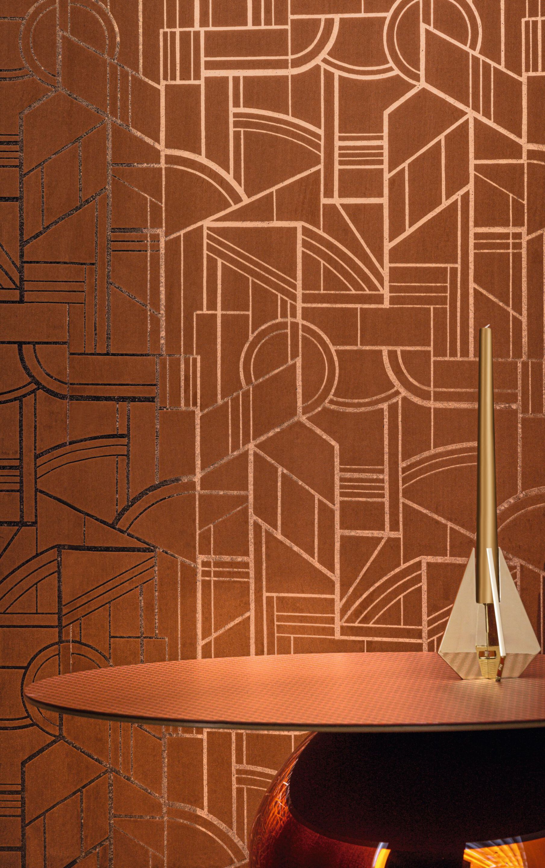 Полиэфирная настенная ткань с графическим рисунком Casamance Mellow ARCH-00138944 - Вид №5