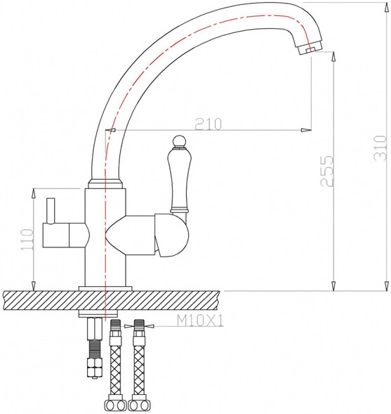 Смеситель ZorG Sanitary ZR 315 YF-33 для кухонной мойки, хром - Вид №1