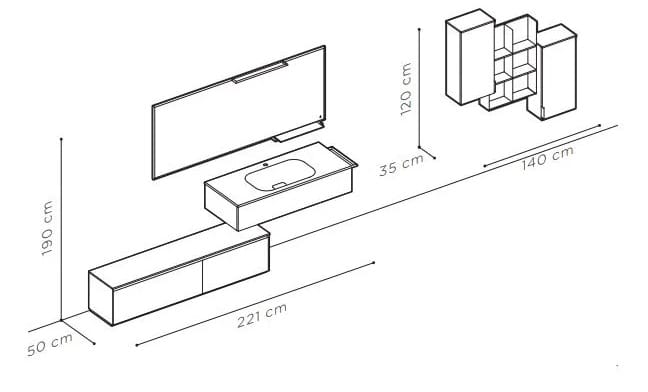 Глянцевый и матовый лакированный деревянный подвесной умывальник ARBLU Dress System ARCH-00122119 - Вид №7