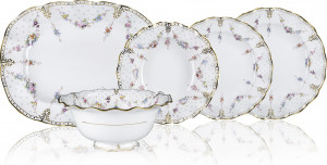10676171 Royal Crown Derby Сервиз столовый Royal Crown Derby Роял Антуанетта на 6 персон 20 предметов, фарфор Фарфор костяной