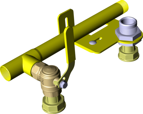 618 674 Модель G2342S Трубопроводные системы  Газовая арматура  Краны шаровые для газовых счетчиков и монтажные узлы Santreyd  - Вид №2