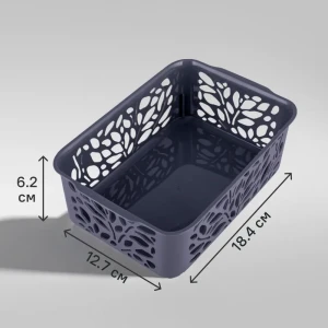 Стильная корзина Leaves для организации пространства в сером цвете 89419479