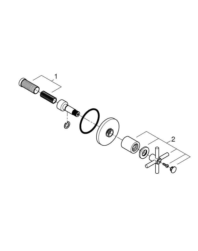Внешняя часть вентиля GROHE Atrio, суперсталь (19069DC3) - Вид №2