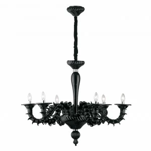 Подвесная люстра Ideal Lux Ca Rezzonico SP6 Nero IDEAL LUX ДИЗАЙНЕРСКИЕ, CA REZZONICO NERO 057271 Черный