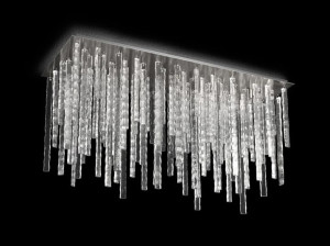 Прямоугольный потолочный светильник из дутого стекла