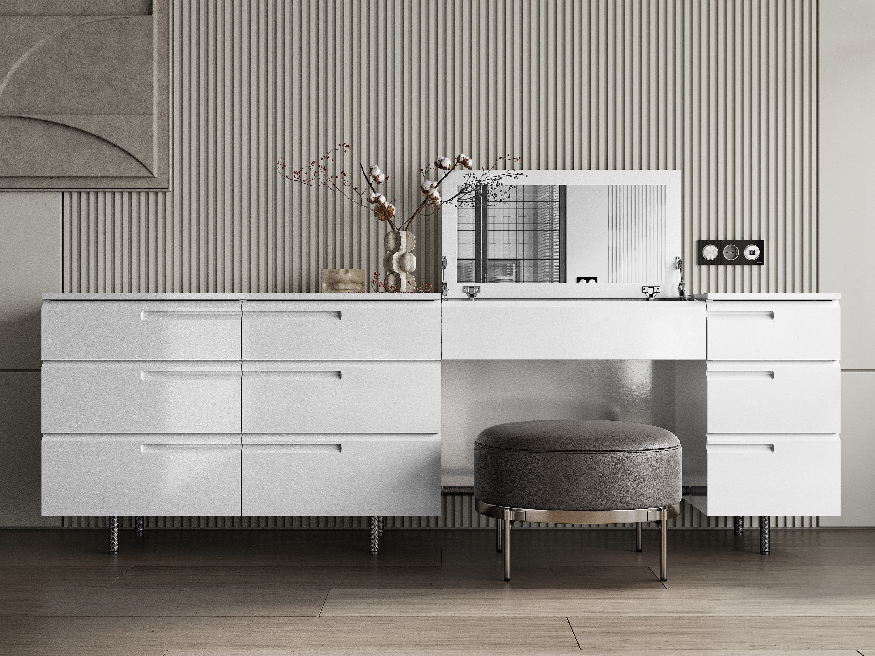 Мобильный туалетный столик в твердой поверхности MOMA Design COIFFEUSE ARCH-00097618