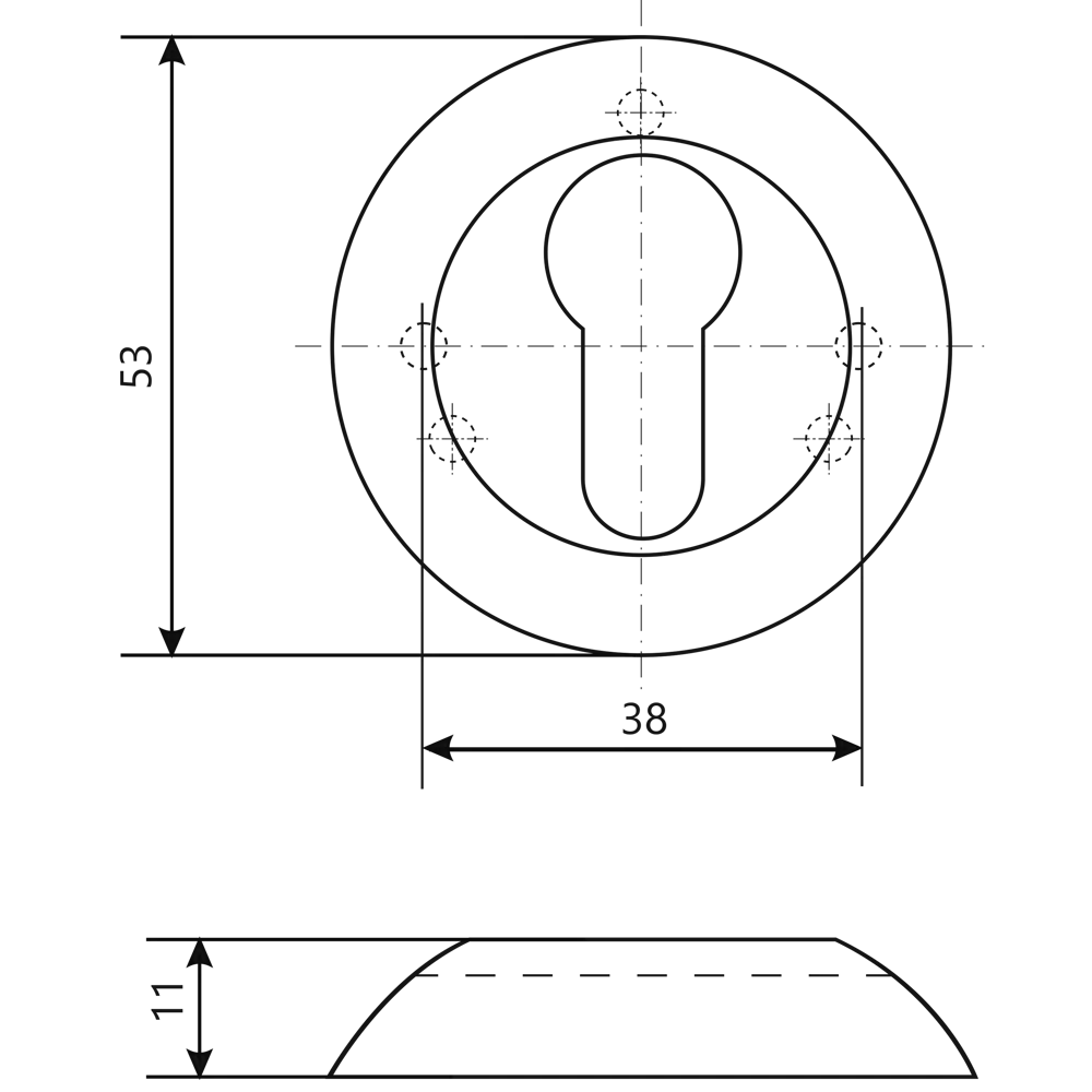 Накладка на замочную скважину Armex DP-C-14 53x53 мм цвет черный STLM-2093777 - Вид №4