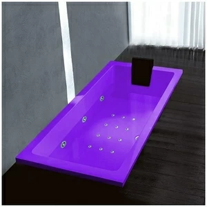 Ванна Gruppo treesse Quadra 170 V072N-DX-F фиолетовая с гидромассажем аэромассажем и дезинфекцией прямоугольная встроенная правая