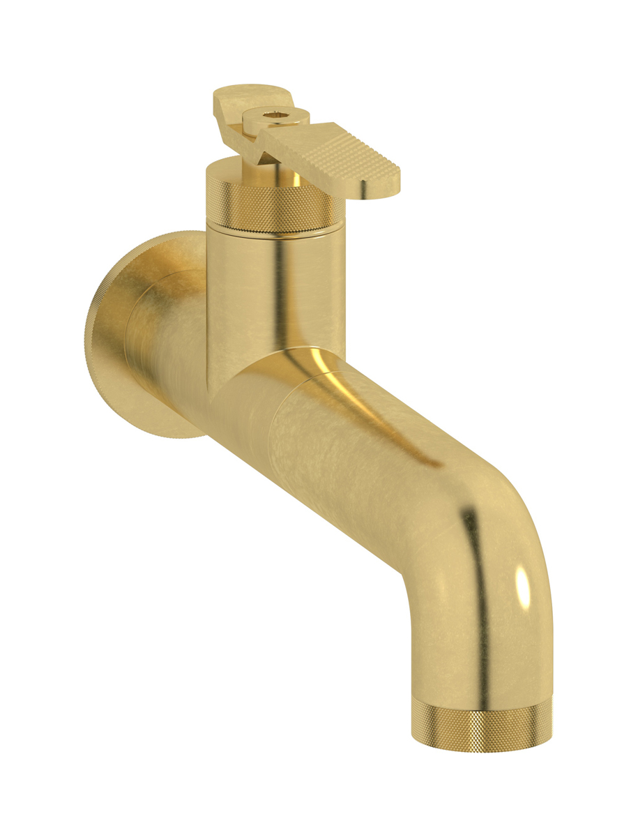 Встроенный в стену смеситель для раковины на 1 отверстие в комплекте с донным клапаном WE ARE IB b2209on Natural Brass Bold