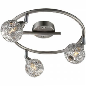 Спот потолочный серебристый матовый с 3 плафонами Globo Sinclair 5669-3 GLOBO SINCLAIR 00-3923780 Никель