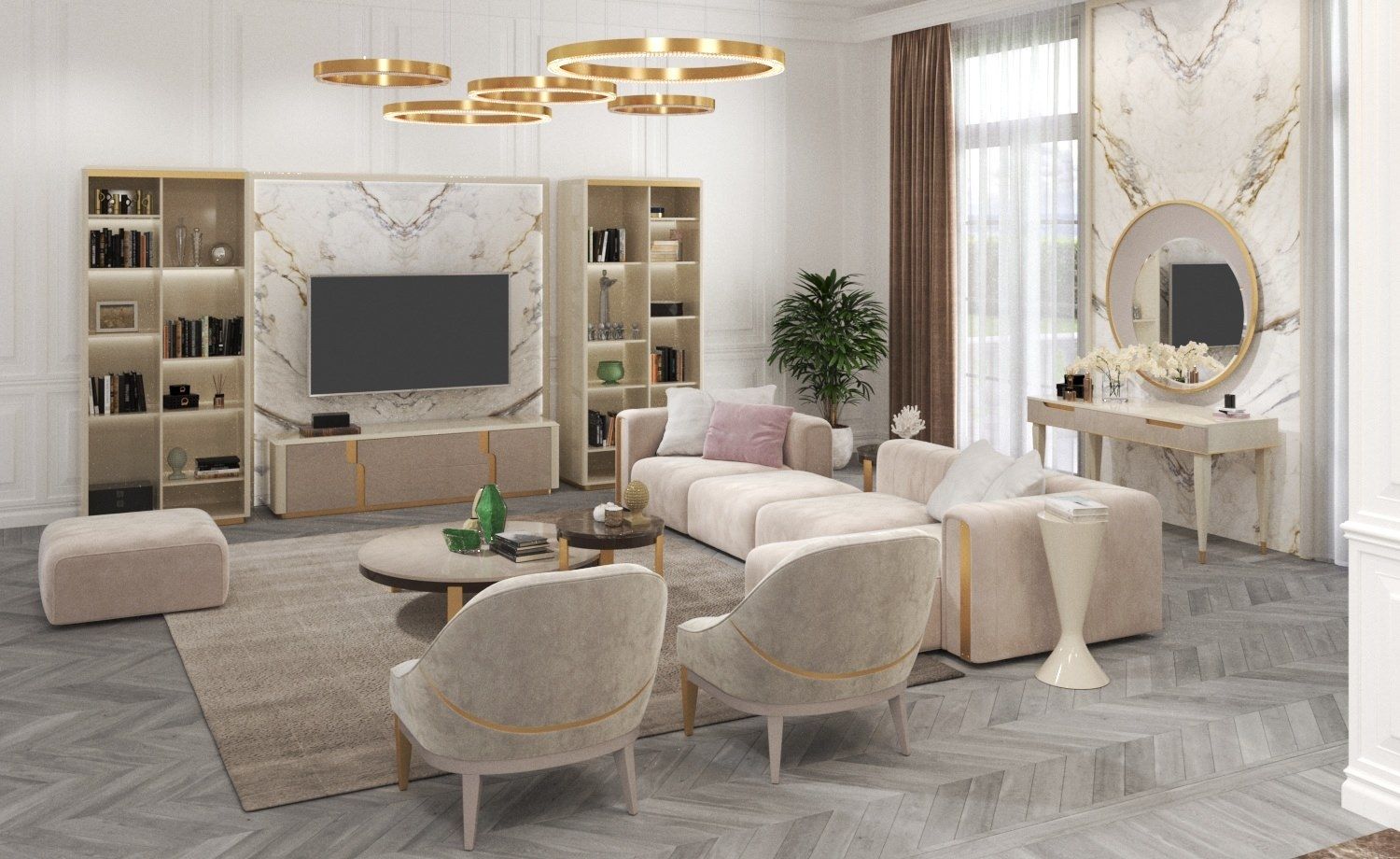 Бархатный диван с полуостровом GUERRA VANNI Clizia ARCH-00049045 - Вид №1