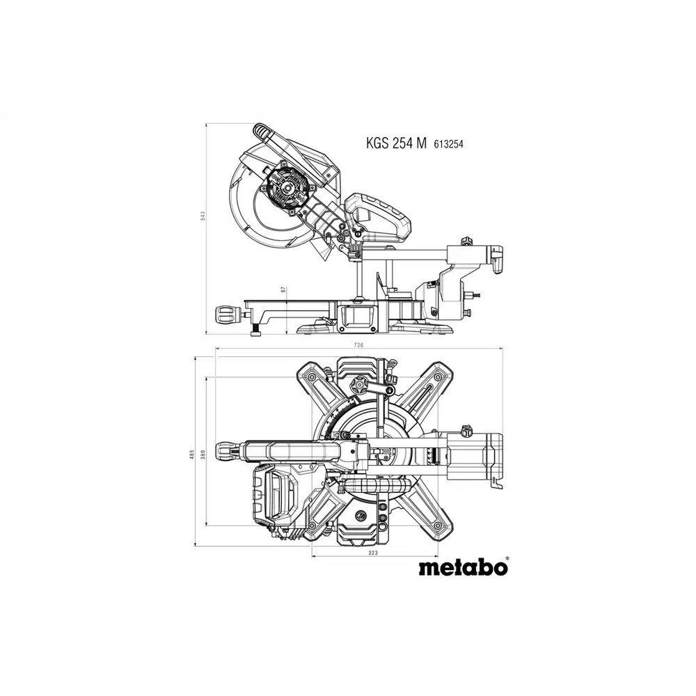 Пила торцовочная сетевая Metabo KGS254M, 1800 Вт, 254 мм STLM-2071509 - Вид №7