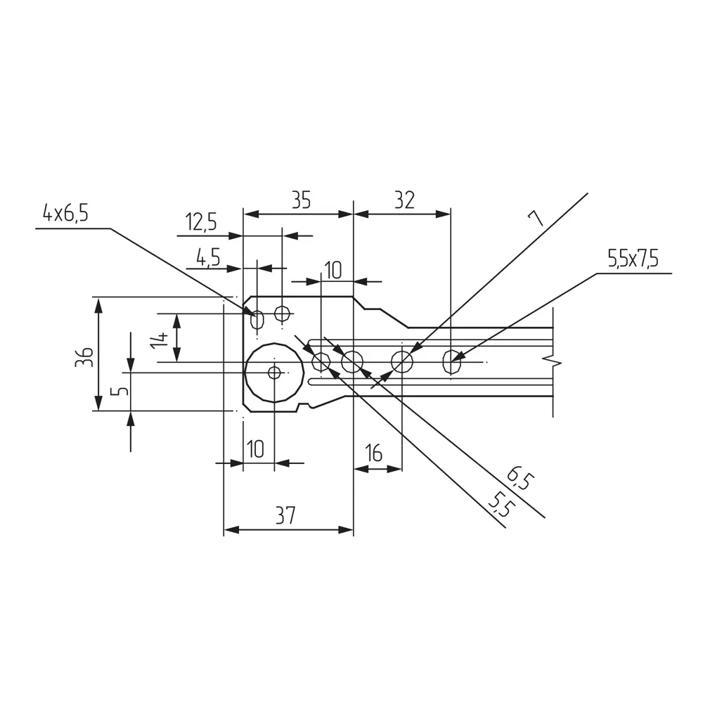 Направляющие роликовые l250 мм, сталь, цвет белый 82923603 STLM-2101483 Santreyd  - Вид №3