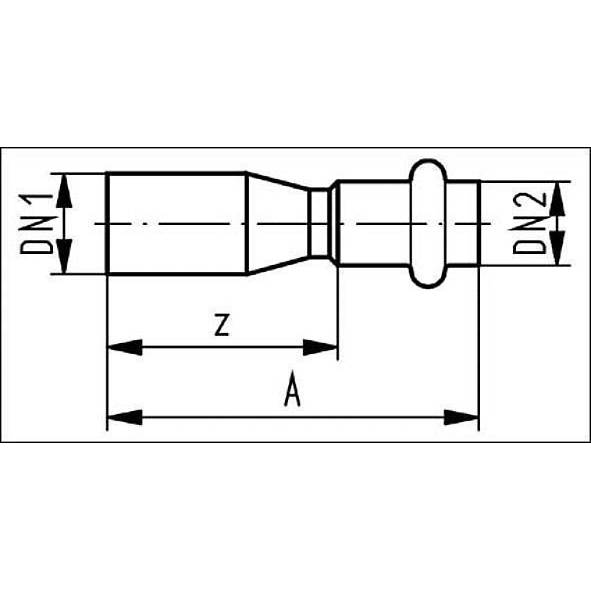 6924316889 SANHA 9243 пресс-фит. нерж.сталь, ниппель ВПр-НПр 168,3ax88,9 мм  - Вид №1
