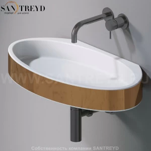 L015T1RPV4.250 Подвесная раковина настенная овальная A. e T. Italia P35 золотая