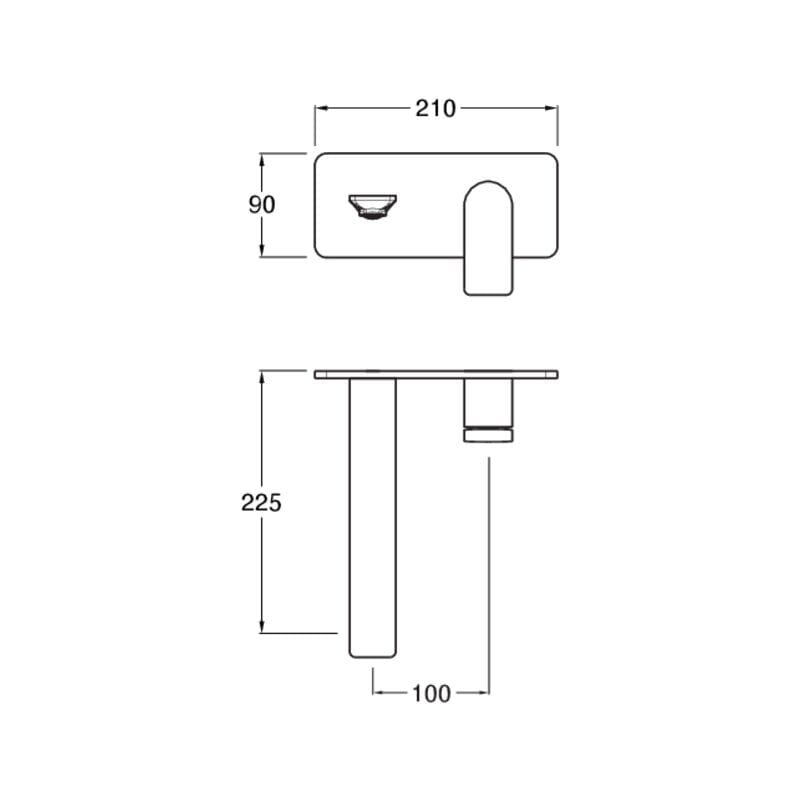 Настенный смеситель для раковины с 2 отверстиями без слива CRISTINA Rubinetterie Blade ARCH-00022991 - Вид №2