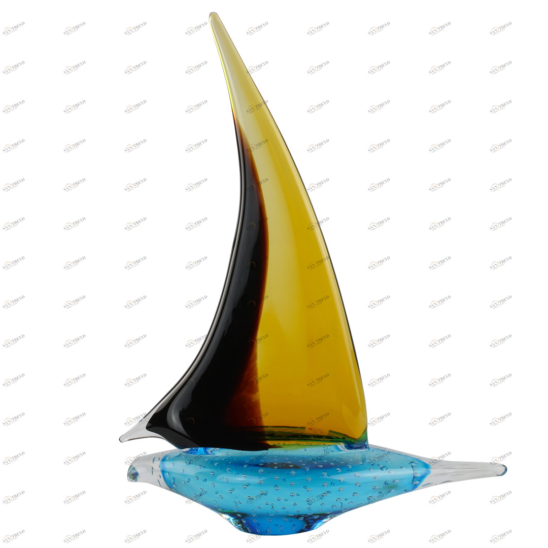 4247 ORIGINALMURANOGLASS Скульптура Парусник - муранское стекло OMG 30 см 