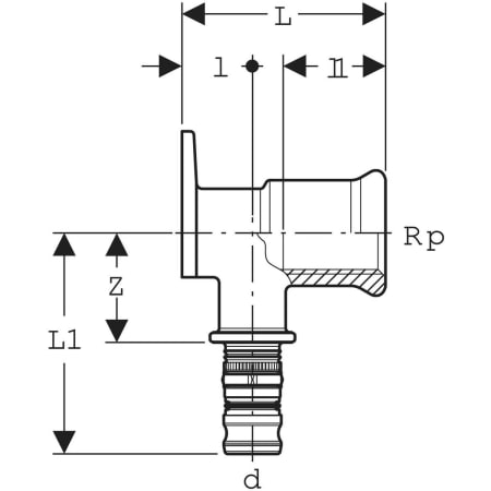 GEBERIT 612.293.00.5 Водорозетка Geberit Mepla 90°  - Вид №2