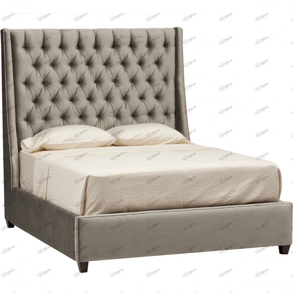 Кровать двуспальная 160х200 серая Emerald Tower ICON DESIGNE ДИЗАЙНЕРСКИЕ 177935 Бежевый 