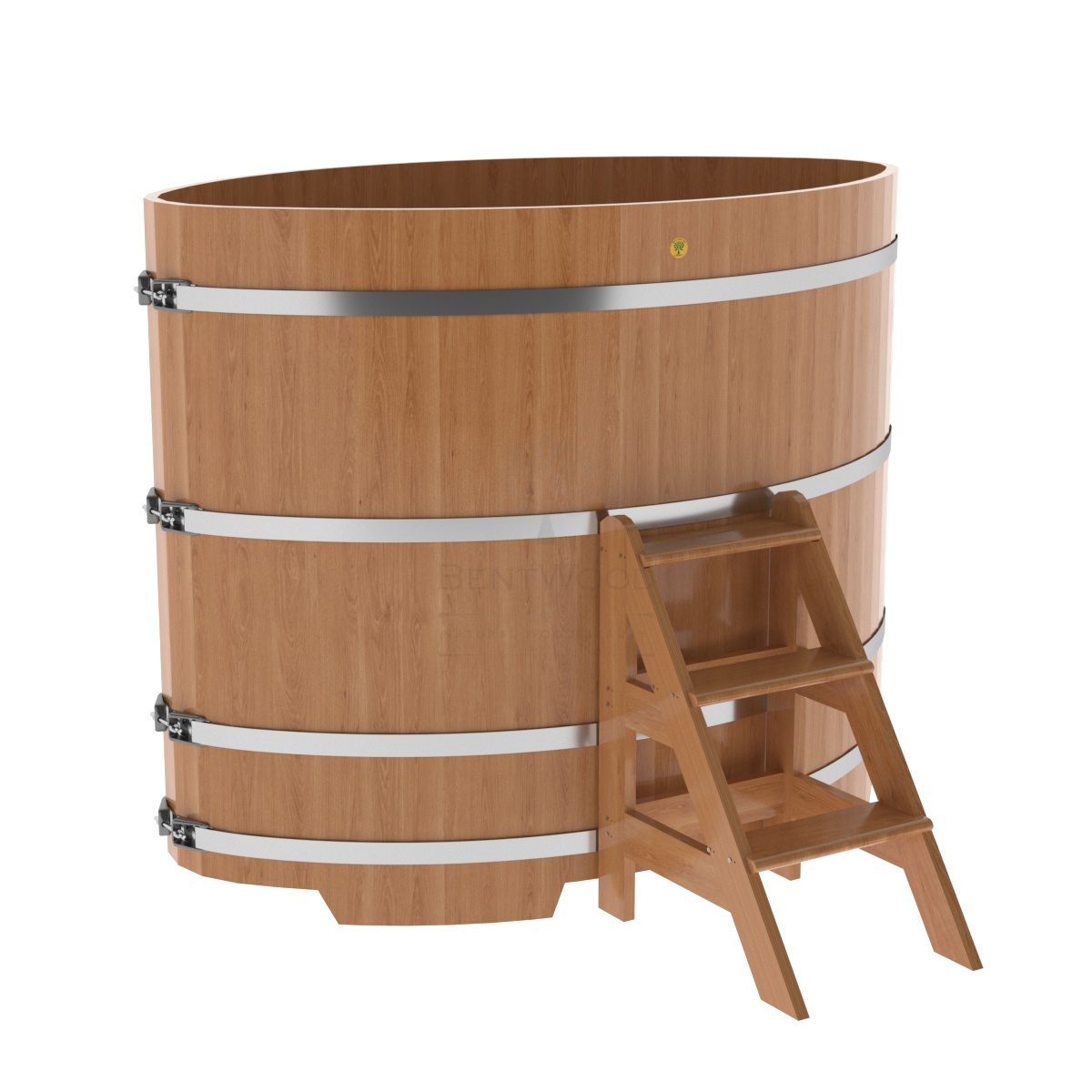 1323 Купель овальная из дуба 1,08х1,75х1,4 натуральная Alyarus 