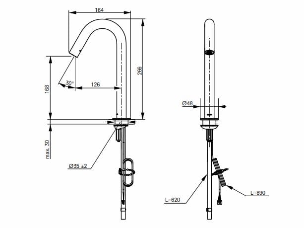 Электронный смеситель для раковины TOTO TLE26007E ARCH-00094827 - Вид №2