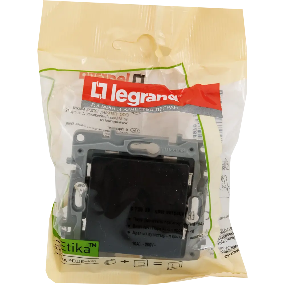 Выключатель Legrand Etika антрацит — стильное решение для современного интерьера 82496727 STLM-0028733 - Вид №5
