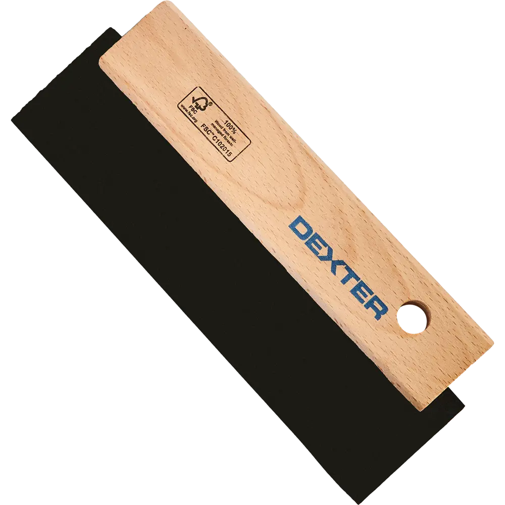 Резиновый шпатель Dexter для плитки и обоев с деревянной ручкой 195 мм 89124130 STLM-0078662