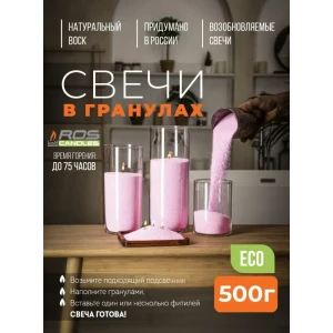 91545414 Набор для изготовления свечей Roscandles 500 г и фитиль 1 м цвет нежно розовый STLM-0836637