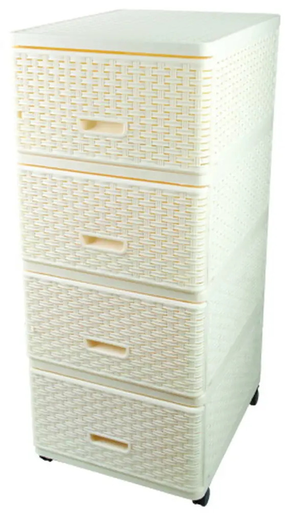 91668363 Комод Dunya Plastik Плетенка 40x50x50 см пластик цвет кремовый STLM-1096685