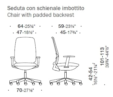 5 спиц операционный офисный стул с подлокотниками ESTEL GROUP TIME ARCH-00063381 - Вид №8