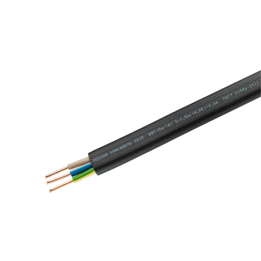 Кабель Камкабель ВВГпнг(A) 3x1.5 мм 100 м ГОСТ цвет черный STLM-2121867 - Вид №1