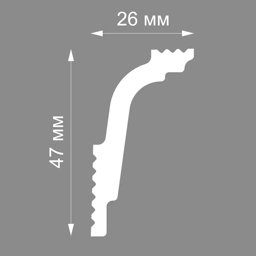 Плинтус потолочный полистирол ударопрочный Format 06011D белый 26x47x2000 мм STLM-2110330 - Вид №4